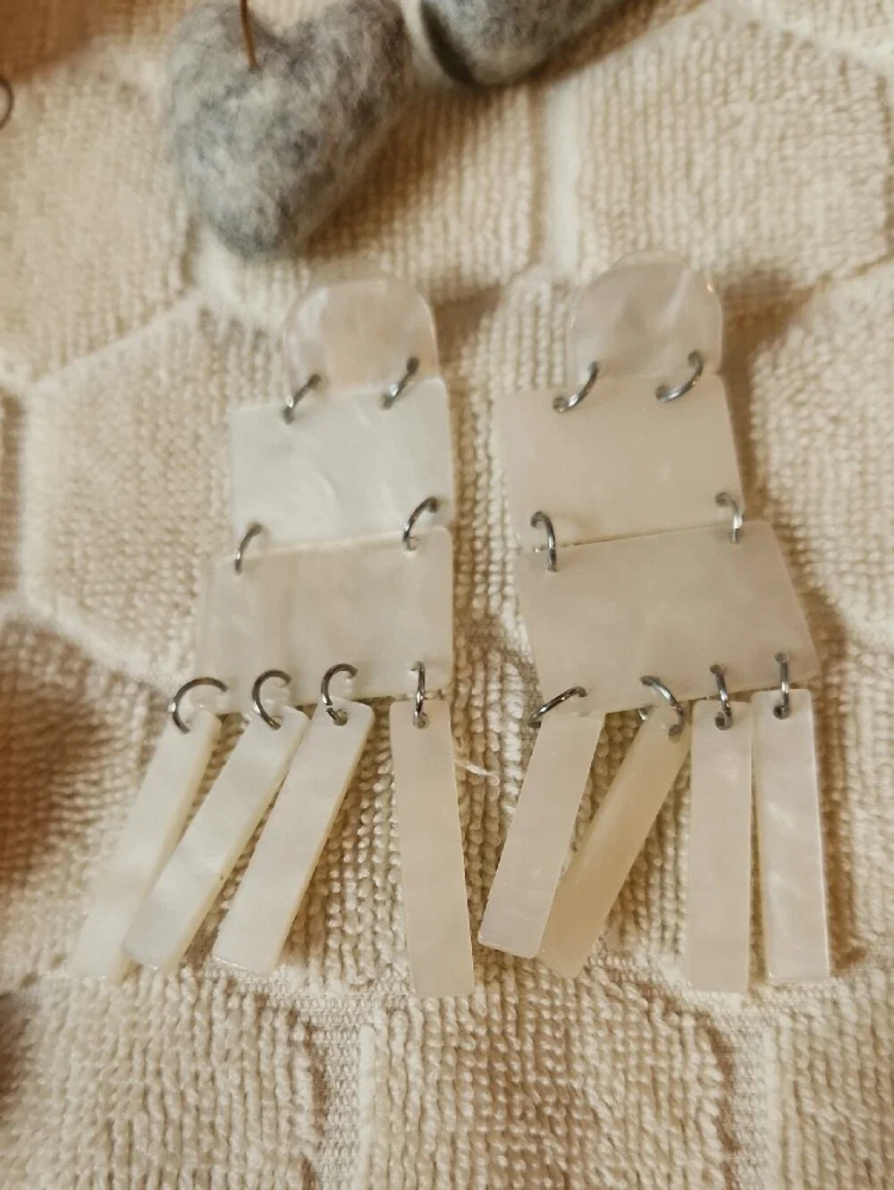 Pom Pom And Felt Earring Lot- 4 Pieces